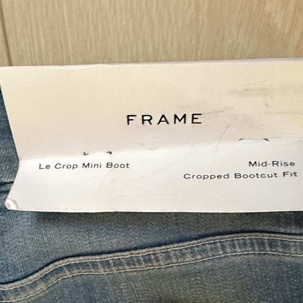 Frame Le Crop Mini Boot Mid-Rise Medium Blue Flare Jeans NEW - Picture 8 of 12
